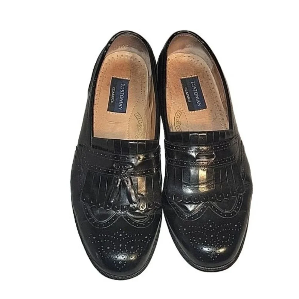 BOSTONIAN‎ Men's Leather Slip on Loafers Work Academia 10.5 flaws see pics